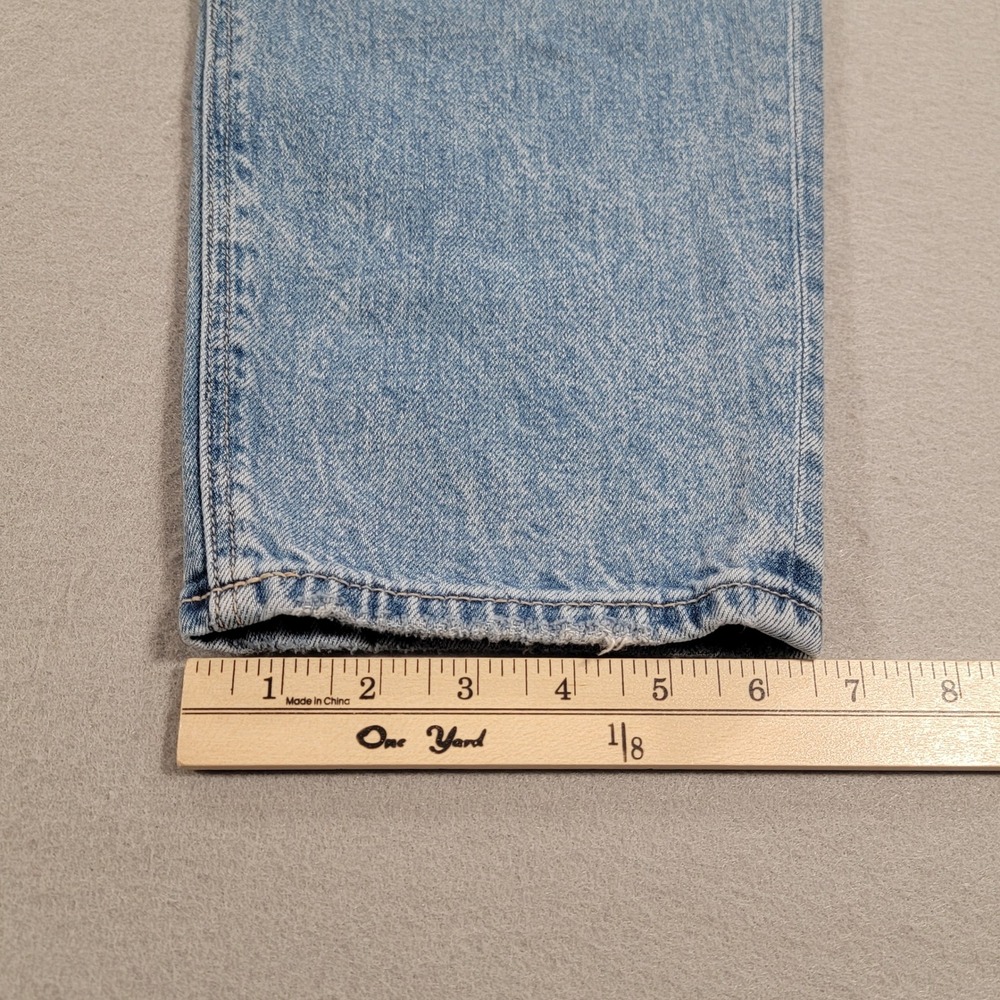 American Eagle Mom Jeans Distressed Ripped Light Wash Denim Women's 12 Short - Picture 9 of 10